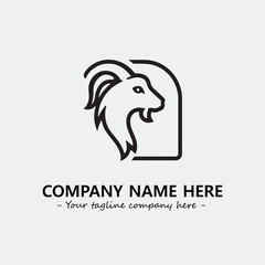 Head of goat illustration black and white for logo company vector image
