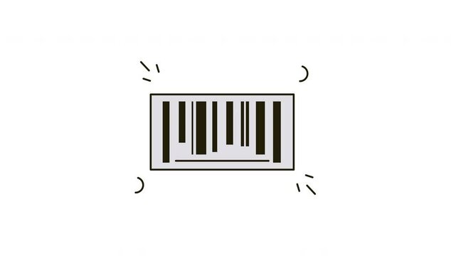 Simple animation black and white barcode