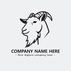 Head of goat illustration black and white for logo company vector image
