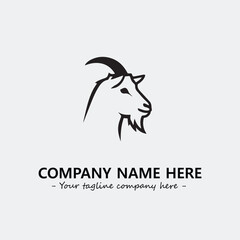 Head of goat illustration black and white for logo company vector image
