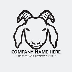 Head of goat illustration black and white for logo company vector image
