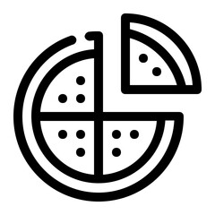 icon pizza with style outline