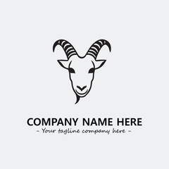 Head of goat illustration black and white for logo company vector image

