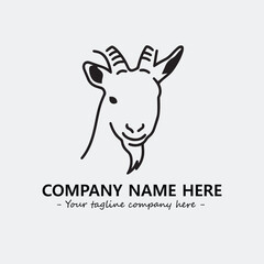 Head of goat illustration black and white for logo company vector image
