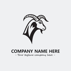 Head of goat illustration black and white for logo company vector image
