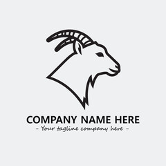 Head of goat illustration black and white for logo company vector image
