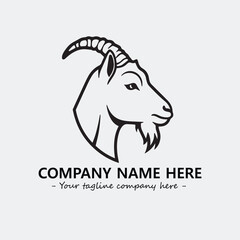 Head of goat illustration black and white for logo company vector image
