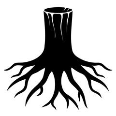 High-Quality Monochrome Tree Stump Illustration  Ideal for Nature-Inspired Logo Designs