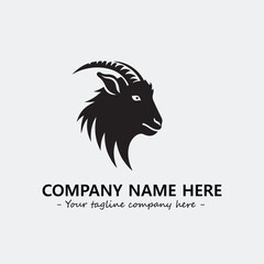 Head of goat illustration black and white for logo company vector image

