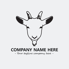 Head of goat illustration black and white for logo company vector image
