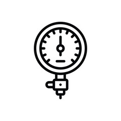 Black line icon for gauge
