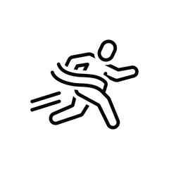 Black line icon for finish