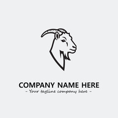 Head of goat illustration black and white for logo company vector image

