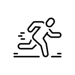 Black line icon for run