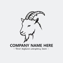 Head of goat illustration black and white for logo company vector image
