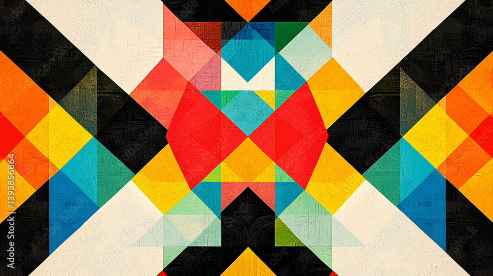Poster abstract geometric colorful pattern.