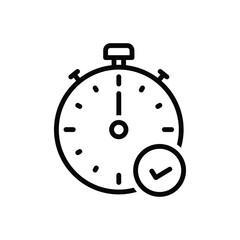 Black line icon for start