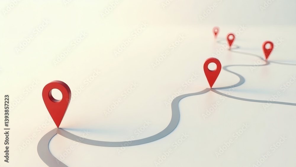 Poster navigating the path, represented by a sequence of location markers