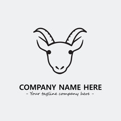 Head of goat illustration black and white for logo company vector image
