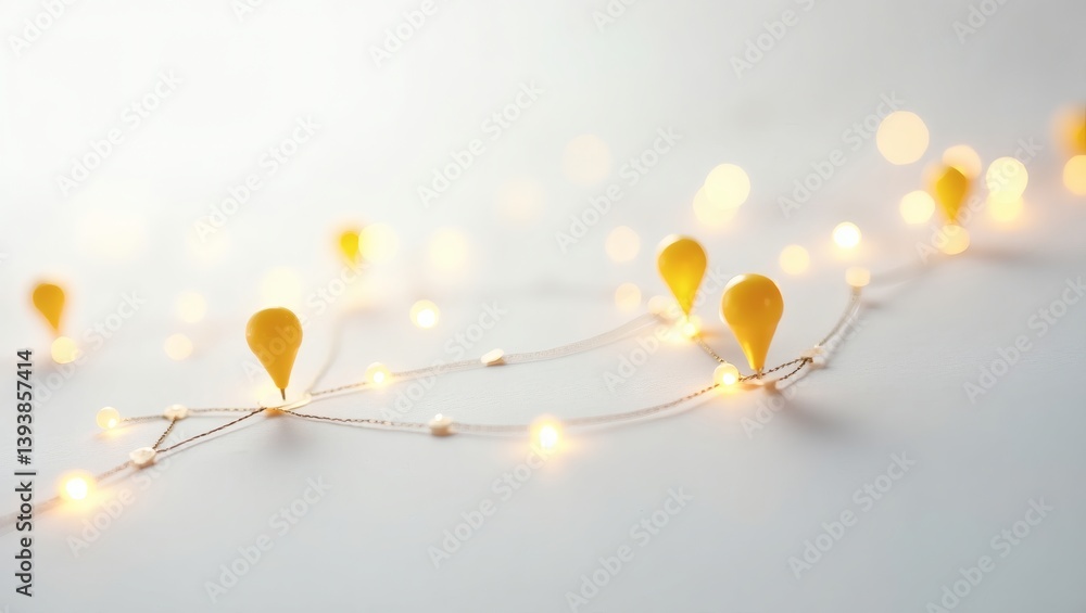 Aufkleber a string of glowing lights and yellow drops with a soft and dreamy ambiance. it evoke a sense of war