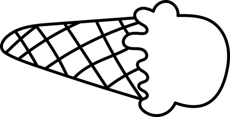 Coloring Page Outline of Cartoon Ice Cream. Sweet Treats. Coloring Book for Kids.