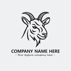 Head of goat illustration black and white for logo company vector image
