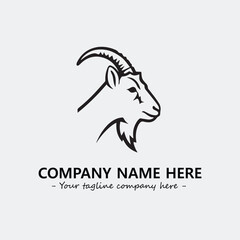 Head of goat illustration black and white for logo company vector image
