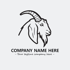 Head of goat illustration black and white for logo company vector image
