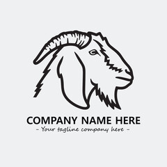 Head of goat illustration black and white for logo company vector image
