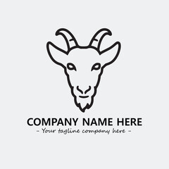 Head of goat illustration black and white for logo company vector image
