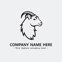 Head of goat illustration black and white for logo company vector image
