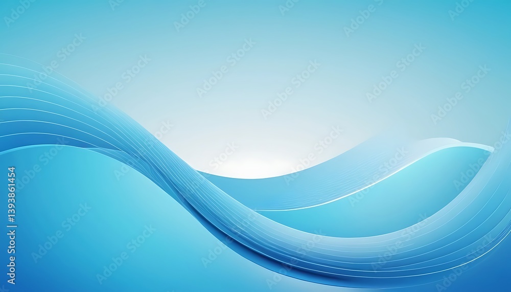 Poster abstract soft blue wave background. 3d blue background with blue lines curved wavy sparkle with copy