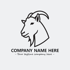 Head of goat illustration black and white for logo company vector image
