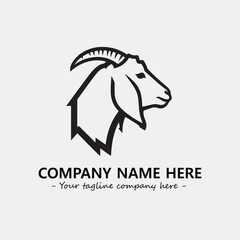 Head of goat illustration black and white for logo company vector image
