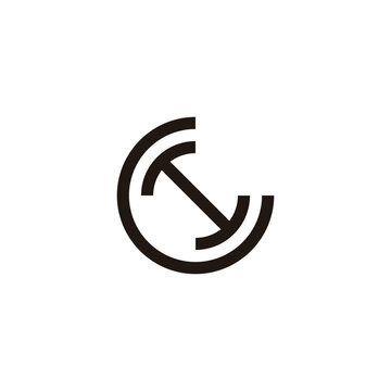 recommend clip art: Letter H G circle geometric symbol simple logo vector
