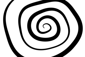 Distorted circle pattern, abstract illusion, geometric shapes, black, white, vector background.