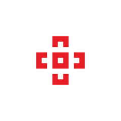 Plus, or target geometric symbol simple logo vector