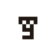 Letter my square, piece geometric symbol simple logo vector
