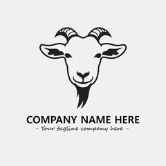 Head of goat illustration black and white for logo company vector image

