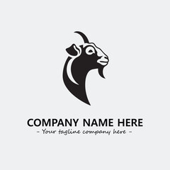 Head of goat illustration black and white for logo company vector image
