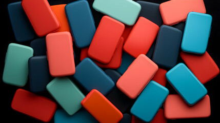 Pile of Discarded Cell Phones in Various Colors