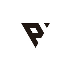Letter p triangle geometric symbol simple logo vector