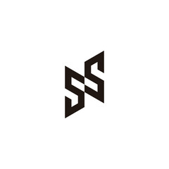 Letter SS knife geometric symbol simple logo vector
