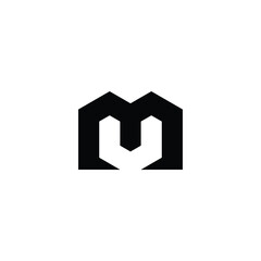 Letter mU epic geometric symbol simple logo vector