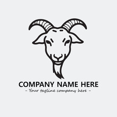 Head of goat illustration black and white for logo company vector image
