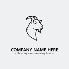Head of goat illustration black and white for logo company vector image
