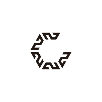 recommend clip art: Letters N, letter G hexagon geometric symbol simple logo vector