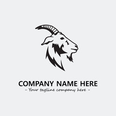 Head of goat illustration black and white for logo company vector image
