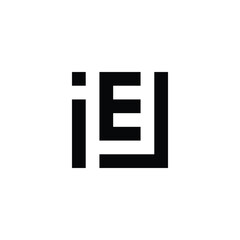 Obraz premium Letter iEJ square geometric symbol simple logo vector