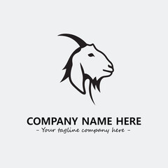 Head of goat illustration black and white for logo company vector image
